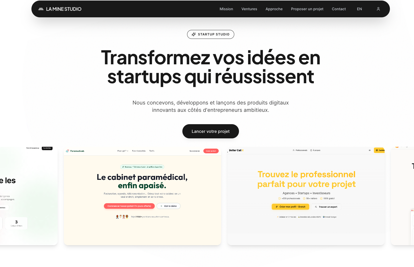 La Mine Studio — AI-Powered Startup Studio
